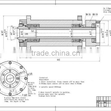 CK 0630 A2-4 cnc belt driven lathe spindle for cnc lathe machine and cnc tunring machine