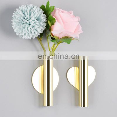 Flower Vases Rose Gold Mini Small Bud Clear Cheap Luxury Modern Home Decoration Nordic Wall Flower Metal Vase For Home Decor