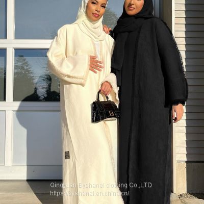 BS-LR532 Womens Embroidered Dubai Style Cardi Robe Muslim Dresses Abaya