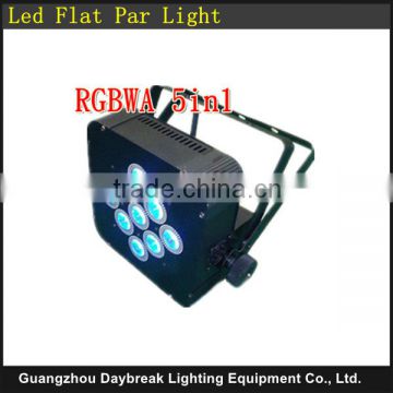 9pcs x 15w led flat par light RGBWA 5in1 Wireless DMX512 Batterty Led slim par