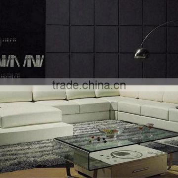 Italian design Large Size U-shaped genuine leather corner Sofa Foshan model 9113