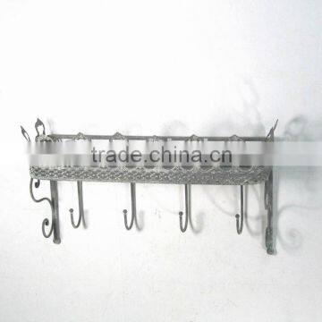 metal wall hook w/single shelf