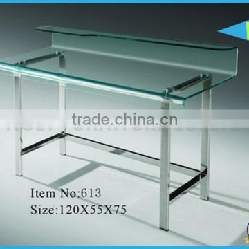 latest design home steel novel modeling bent glass dinning table