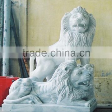 Antique Marble Lion Statues for Sale White Marble Stone Hand Carved Sculpture from Vietnam