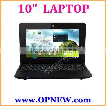 Ultra slim Dual Core 10 INCH cheap Laptop Mini notebook Netbook ebook WM 8880 1.2GHz android 4.4 kitkat Camera wifi OPNEW