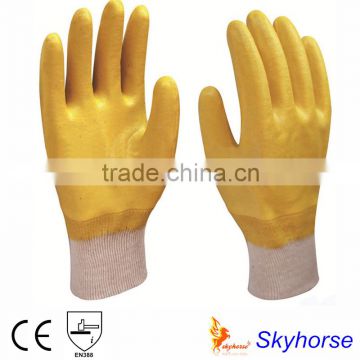 Cotton Interlock Shell Nitrile Coated Safety Work Gloves winter glove