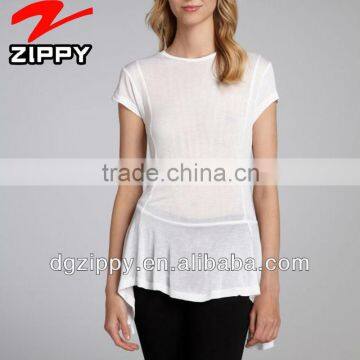 Asymmetrical Peplum wholesale blank t shirt