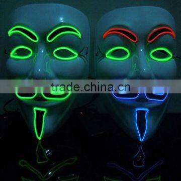 fashionable el wire,cosplay EL light mask,V Mask with inverter