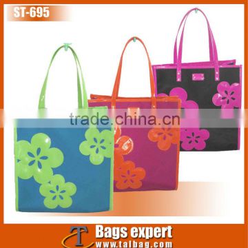 Fashion microfiber Shopping Bag with PVC handle