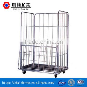4 sides folding steel roll cage container for milk