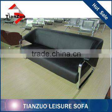 Chrome Legs Leather Sofa,Metal Frame Leather Sofa,Office Leather Sofa