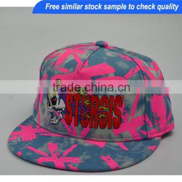 High Quality 6 Panel Plain Blank Snapback Hats Custom Embroidery Snapback Cap