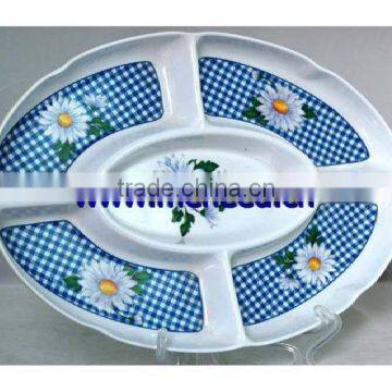 12" melamine chip dip plate /melamine dinnerware