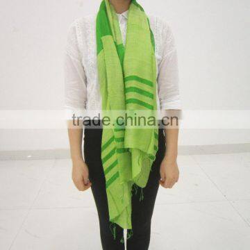 Beautiful green silk scarf with best price from Vietnam