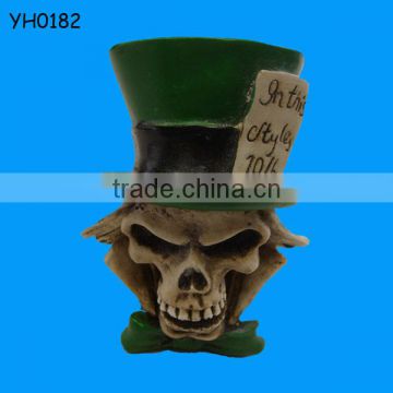 Custom Zombie Mad Hatter Resin Top Hat Skeleton Skull Head