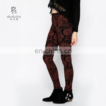 hot sale all over printed full length cotton/elastane women leggings