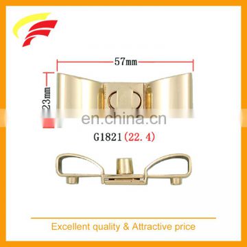 Bow shape fashion zinc alloy ( zamak ) quick release buckle for bag and suitcase