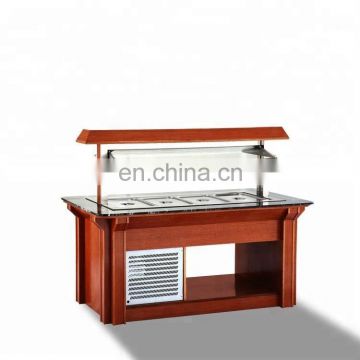 Luxury Commercial Ship Type cool +hot Commercial Salad Showcase Salad Cooler/Salad Bar Counter