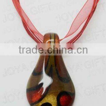 wholesale fashion Lampwork Glass Pendant Necklace Lampwork glass Necklace glass bulb pendant lamp with wax cord