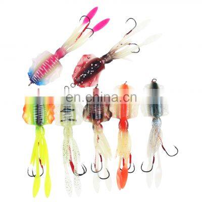 saltwater jigging lures 60g luminous UV soft plastic octopus lure squid sinking soft lure