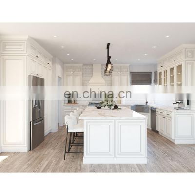 Cheap China Factory Solid Wood Classic Kitchen Cupboard Furniture Modular Kitchen Cabinet Design