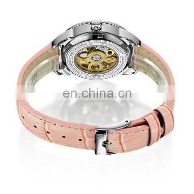Original brand DKYT colouring stainless steel skeleton automatic women mechanical watch