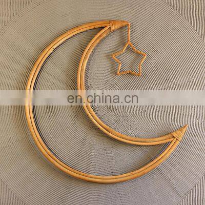 Set Moon And Hanging Star rattan wall decor WIcker Wall decoration Wholesale Vietnam Supplier
