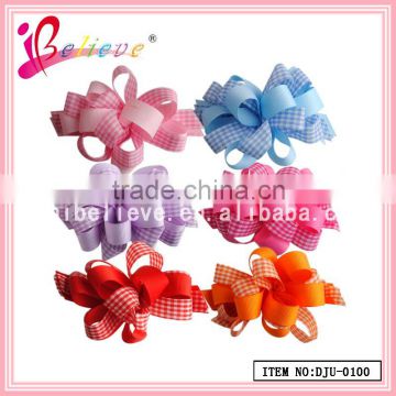 2015 fashion accessories korker ribbon flower handmade grosgrain pre-tied ribbon bows