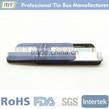 colorful print small tin drug packaging box with slide lid