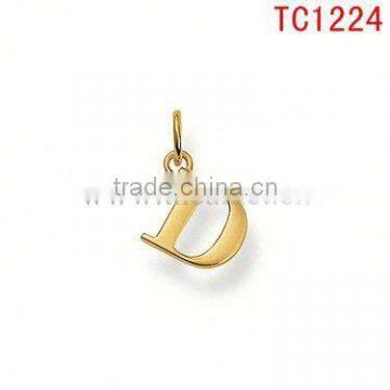 TC1224 elegant fashion gold mental alphabet D pendant&charm cheapest price