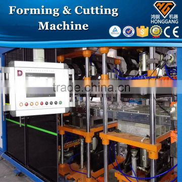 Fully automatic positive and negative pressure forming and cutting integrative machine