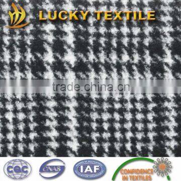 Houndstooth pattern knit wool jacquard fabric for coat