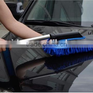 car wash brush with telescopic handle water flow through PVC soft bristles