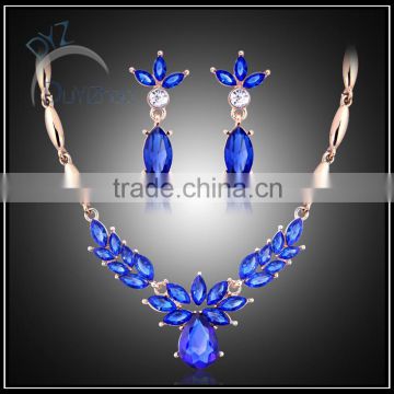 wholesale gold plated colored gemstone jewelry set in China