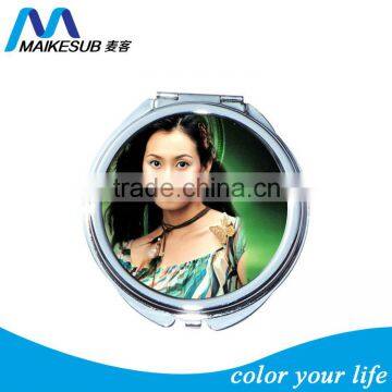 Sublimation blank metal round cosmetic mirror