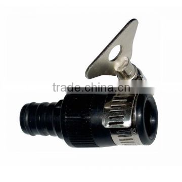 Universal tap adaptor connector with hose clamp