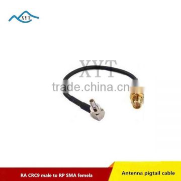 Factory Price CRC9 male to RP SMA female rg174 pigtail cale for 3G antenna