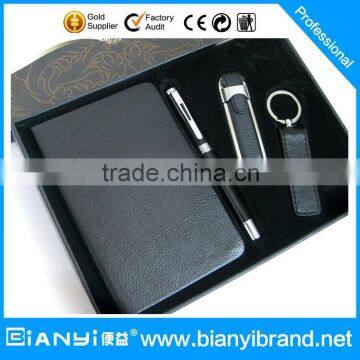 Promotion Custom Leather Notebook and pen gift set ,cute fancy