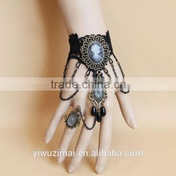 Black laces jewelry accessories bud silk bracelet ring chain birthday gift wholesale