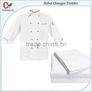 100% cotton twill bleached chef uniform fabric for pants wholesale