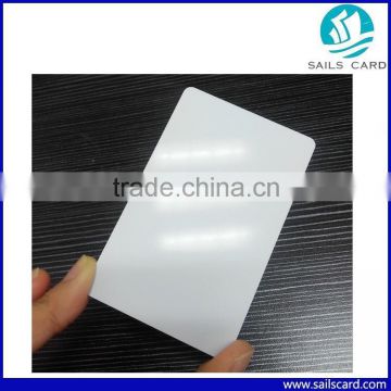 Blank white thermal printable plastic PVC card with film overlay lamination