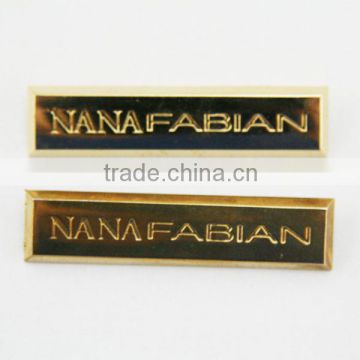 Gold engraved metal custom jewelry tags
