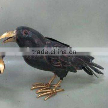 decorative handpainted metal crow halloween decoration