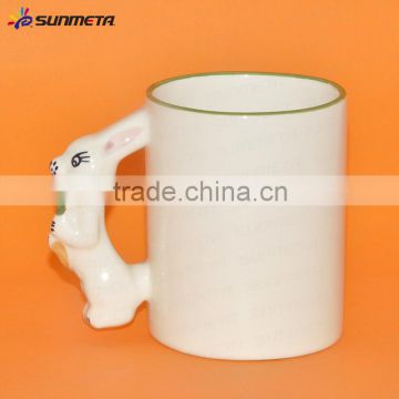 Sunmeta christmas gift DIY 11oz ceramic unique handle sublimation mug(MKB10-30)