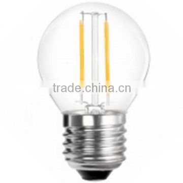 G45 E27 2W LED filament lamp 2700k warm white
