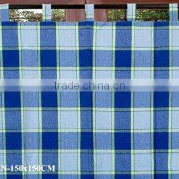 cotton madras check patchwork curtains