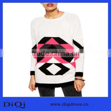 wholesale hand knitted wool design mohair blogger sweater DQ159