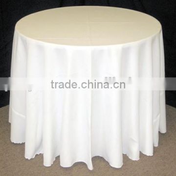 Ivory round polyester plain table cloth