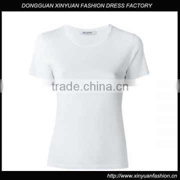 Oem Short Sleeve O Neck Blank Plain T Shirts Clothes for women,Womens Pure White Cotton Plain T-Shirts for Printing