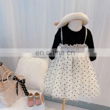 Girls dress net yarn skirt suit